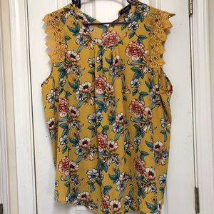Mustard color floral shirt